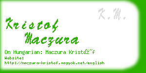 kristof maczura business card